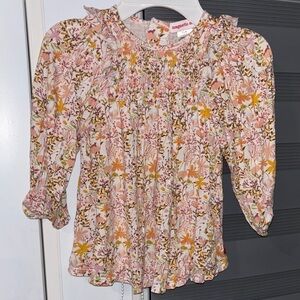 Magnetic Me Floral Ruffle Top in Pink and Yellow